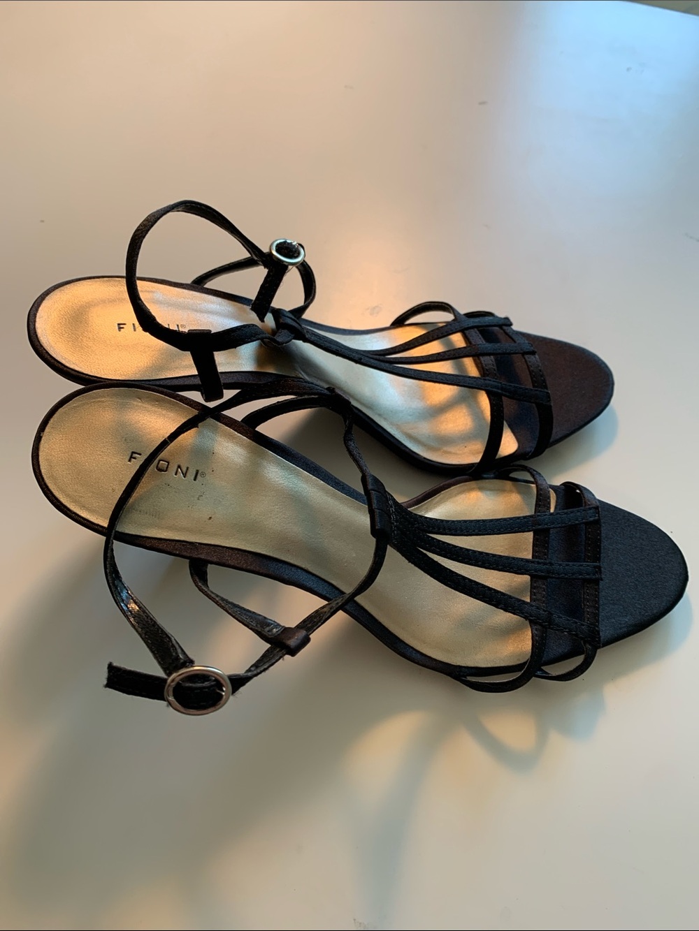 FIONI Clothing Black Strappy T-Bar Heeled Sandals - Picture 5 of 6